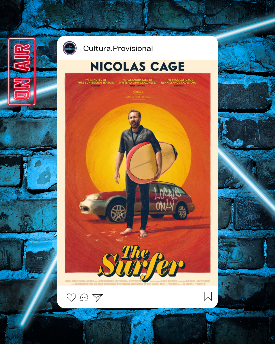 Póster de The Surfer, película protagonizada por Nicolas Cage